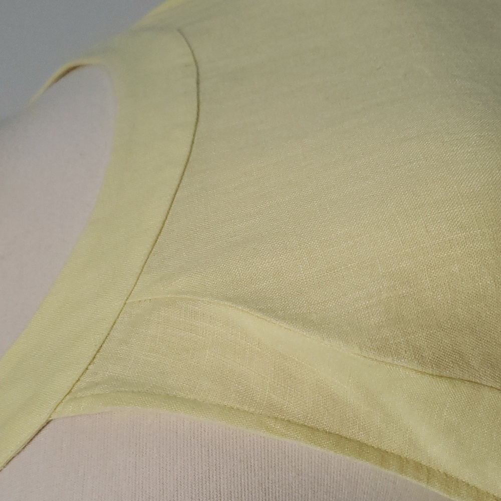 J Jill Love Linen butter-yellow linen midi dress with‎ pockets size large - Picture 6 of 14